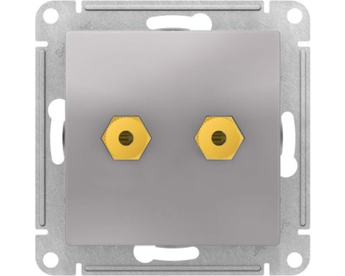 ATN000387 ALASDESIGN АУДИОРОЗЕТКА двухместная, АЛЮМИНИЙ ATN000387 ALASDESIGN АУДИОРОЗЕТКА двухместная, АЛЮМИНИЙ