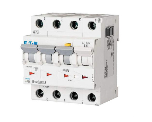 mRB 6 3P+N, 10A, хар-ка C, 6kA, 30mA, тип А, 4M  Дифф. авт. выкл.