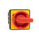 Переключатель BS 25 10 LK, аварийный, 3P, 25A, тип 0-1, 11kW(400VAC по АС-23), на дверь, красная блокируемая в 0 рукоятка, фронт IP40 | арт.EAC602824