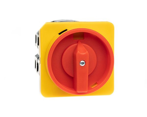 Переключатель BS 32 10 LK, аварийный, 3P, 32A, тип 0-1, 15kW(400VAC по АС-23), на дверь, красная блокируемая в 0 рукоятка, фронт IP40 | арт.EAC602488