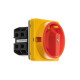 Переключатель BS 32 10 LK, аварийный, 3P, 32A, тип 0-1, 15kW(400VAC по АС-23), на дверь, красная блокируемая в 0 рукоятка, фронт IP40 | арт.EAC602488