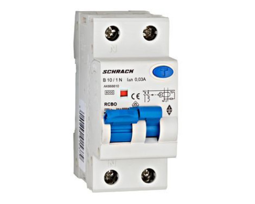 AK 6кА 1P+N B 10A/30mA Дифференциальный автоматический выключатель тип A