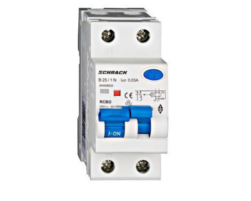 AK 6кА 1P+N B 25A/30mA Дифференциальный автоматический выключатель тип A