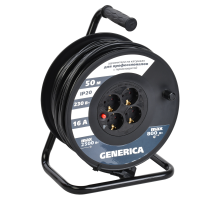 Катушка УК50 с т/з 4 места 2P+PE/50м 3х1,5мм2 GENERICA