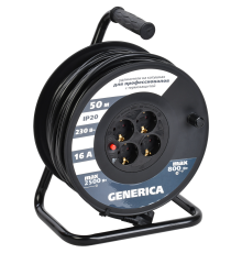 Катушка УК50 с т/з 4 места 2P+PE/50м 3х1,5мм2 GENERICA