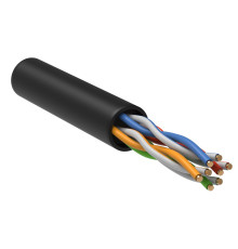 U/UTP PE,кат.5Е 4*2*24АWGsolid, LDPE черный (305м) РФ - LC3-C5E04-139-R