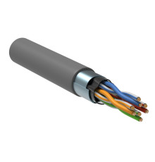 F/UTP PVC кат.5E 4х2х24AWG solid PVC серый (305м) РФ