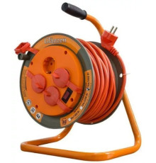 Удлинитель силовой на катушке  GLANZEN 4 гн. ПВС 3х1,5 IP44 арт. EB-30-008