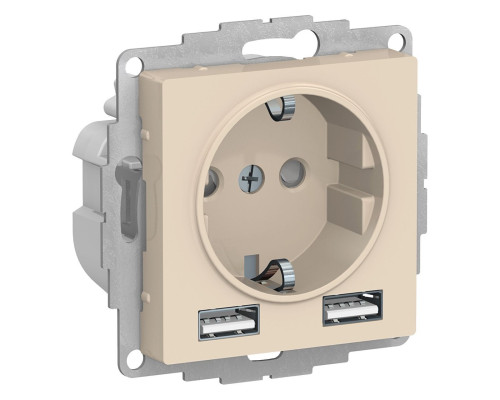 ATN000230 ATLASDESIGN РОЗЕТКА 16А с 2 USB A+A, 5В/2,4А, 2х5В/1,2А, механизм, БЕЖЕВЫЙ - ATN000230 ATN000230 ATLASDESIGN РОЗЕТКА 16А с 2 USB A+A, 5В/2,4А, 2х5В/1,2А, механизм, БЕЖЕВЫЙ - ATN000230