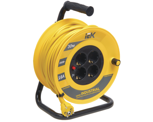 Катушка УК30 с т/з 4 места 2Р+PЕ/30м 3х1,5 мм2 "Industrial"