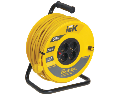 Катушка УК50 с т/з 4 места 2Р+PЕ/50м 3х1,5 мм2 "Industrial"