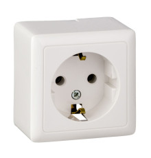ХИТ О/У РОЗЕТКА с заземлением без шторок 16А, 250В, БЕЛЫЙ. Россия