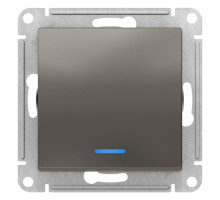 Выключатель 1-клавишный с подсветкой Schneider Electric AtlasDesign ATN000913 Сталь - ATN000913