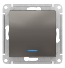Выключатель 1-клавишный с подсветкой Schneider Electric AtlasDesign ATN000913 Сталь - ATN000913