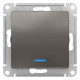 Выключатель 1-клавишный с подсветкой Schneider Electric AtlasDesign ATN000913 Сталь - ATN000913