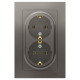 Розетка двойная Schneider Electric AtlasDesign (в сборе, цвет сталь) с заземлением, без шторок