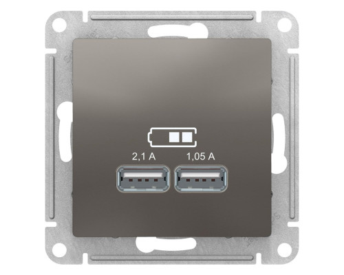 Розетка USB Schneider Electric AtlasDesign ATN000933 Сталь - ATN000933