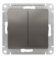 Выключатель 2-клавишный Schneider Electric AtlasDesign ATN000951 Сталь - ATN000951