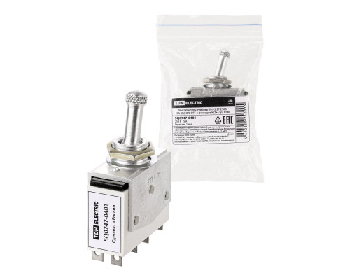 Выключатель-тумблер ТВ1-2 2P 250 В 5 А (8c) ON-OFF с фиксацией (2з+2р) TDM | арт.SQ0747-0401