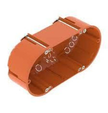 OBO-Bettermann - Подрозетник HG 47-DV двойной, 850°С, h=47мм, для полых стен, с винтами, оранжевый, полипропилен - Артикул: 2003822 | арт.2003822