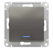 Переключатель 1-клавишный с подсветкой Schneider Electric AtlasDesign ATN000963 Сталь - ATN000963