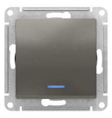 Переключатель 1-клавишный с подсветкой Schneider Electric AtlasDesign ATN000963 Сталь - ATN000963