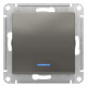 Переключатель 1-клавишный с подсветкой Schneider Electric AtlasDesign ATN000963 Сталь - ATN000963