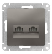 Розетка компьютерная двойная RJ45+RJ45 Schneider Electric AtlasDesign ATN000985 Сталь - ATN000985