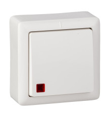 ХИТ О/У 1-клавишный ВЫКЛЮЧАТЕЛЬ с подсветкой 6А, 250В, БЕЛЫЙ. Россия | арт.VA16-137-B