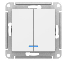 Выключатель 2-клавишный с подсветкой Schneider Electric AtlasDesign ATN000153 Белый - ATN000153