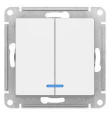 Выключатель 2-клавишный с подсветкой Schneider Electric AtlasDesign ATN000153 Белый - ATN000153