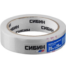 Малярный скотч, креповый, 25мм х 25м, CИБИН