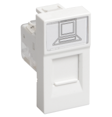 РКИ-10-00-П Розетка компьютерная RJ-45 UTP кат.5e (на 1 модуль) ПРАЙМЕР белая IEK | арт.CKK-40D-RI1-K01