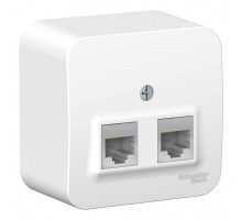 BLNIA045451 BLANCA О/У РОЗЕТКА двойная компьютерная RJ45, кат.5E, ИЗОЛ.ПЛ.,БЕЛЫЙ - BLNIA045451