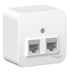 BLNIA045451 BLANCA О/У РОЗЕТКА двойная компьютерная RJ45, кат.5E, ИЗОЛ.ПЛ.,БЕЛЫЙ - BLNIA045451