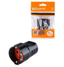 розетка кабельная рифленая 2П+З 16А 250B черная TDM
