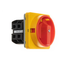 Переключатель BS 40 10 LK, аварийный, 3P, 40A, тип 0-1, 18.5kW(400VAC по АС-23), на дверь, красная блокируемая в 0 рукоятка, фронт IP40 | арт.EAC600991