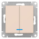Выключатель 2-клавишный с подсветкой Schneider Electric AtlasDesign ATN000253 Бежевый - ATN000253