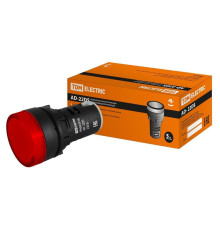 Лампа AD-22DS(LED)матрица d22мм красный 230В TDM