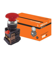 Кнопка AEА-22 "Грибок" красный d22мм 1з+1р TDM