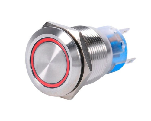 Кнопка EB2Q-1910NE/R металлическая с подсветкой красная 1з TDM Кнопка EB2Q-1910NE/R металлическая с подсветкой красная 1з TDM