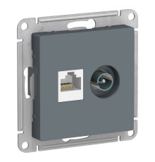 ATN000789 ALASDESIGN РОЗЕТКА двойная ТВ + компьютерная RJ45, кат. 5Е, ГРИФЕЛЬ - ATN000789
