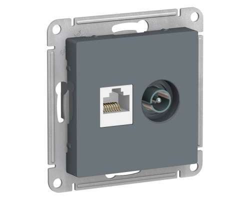 ATN000789 ALASDESIGN РОЗЕТКА двойная ТВ + компьютерная RJ45, кат. 5Е, ГРИФЕЛЬ - ATN000789 ATN000789 ALASDESIGN РОЗЕТКА двойная ТВ + компьютерная RJ45, кат. 5Е, ГРИФЕЛЬ - ATN000789