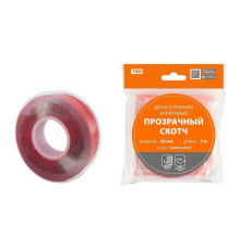 Двухсторонний акриловый прозрачный скотч ширина 20 мм длина 5 м TDM