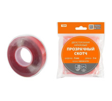 Двухсторонний акриловый прозрачный скотч ширина 9 мм длина 5 м TDM