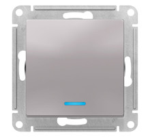 Выключатель 1-клавишный с подсветкой Schneider Electric AtlasDesign ATN000313 Алюминий - ATN000313