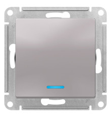 Выключатель 1-клавишный с подсветкой Schneider Electric AtlasDesign ATN000313 Алюминий - ATN000313