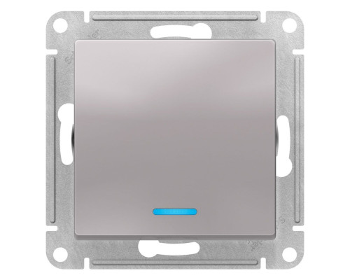 Выключатель 1-клавишный с подсветкой Schneider Electric AtlasDesign ATN000313 Алюминий - ATN000313 Выключатель 1-клавишный с подсветкой Schneider Electric AtlasDesign ATN000313 Алюминий - ATN000313