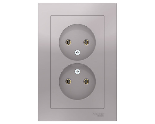 Розетка двойная без заземления с рамкой Schneider Electric AtlasDesign ATN000320 Алюминий - ATN00032 Розетка двойная без заземления с рамкой Schneider Electric AtlasDesign ATN000320 Алюминий - ATN00032