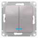 Выключатель 2-клавишный с подсветкой Schneider Electric AtlasDesign ATN000353 Алюминий - ATN000353